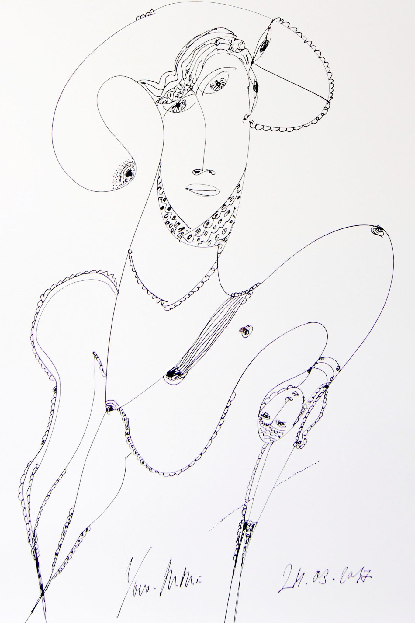 Transfiguration, ink drawing on paper, 80/50cm