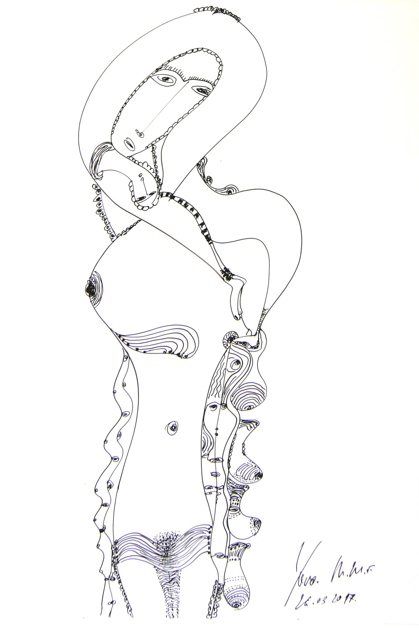 Transfiguration, ink drawing on paper, 80/50cm