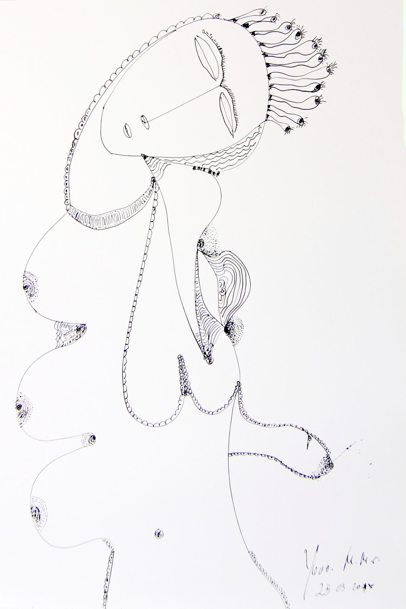 Transfiguration, ink drawing on paper, 80/50cm