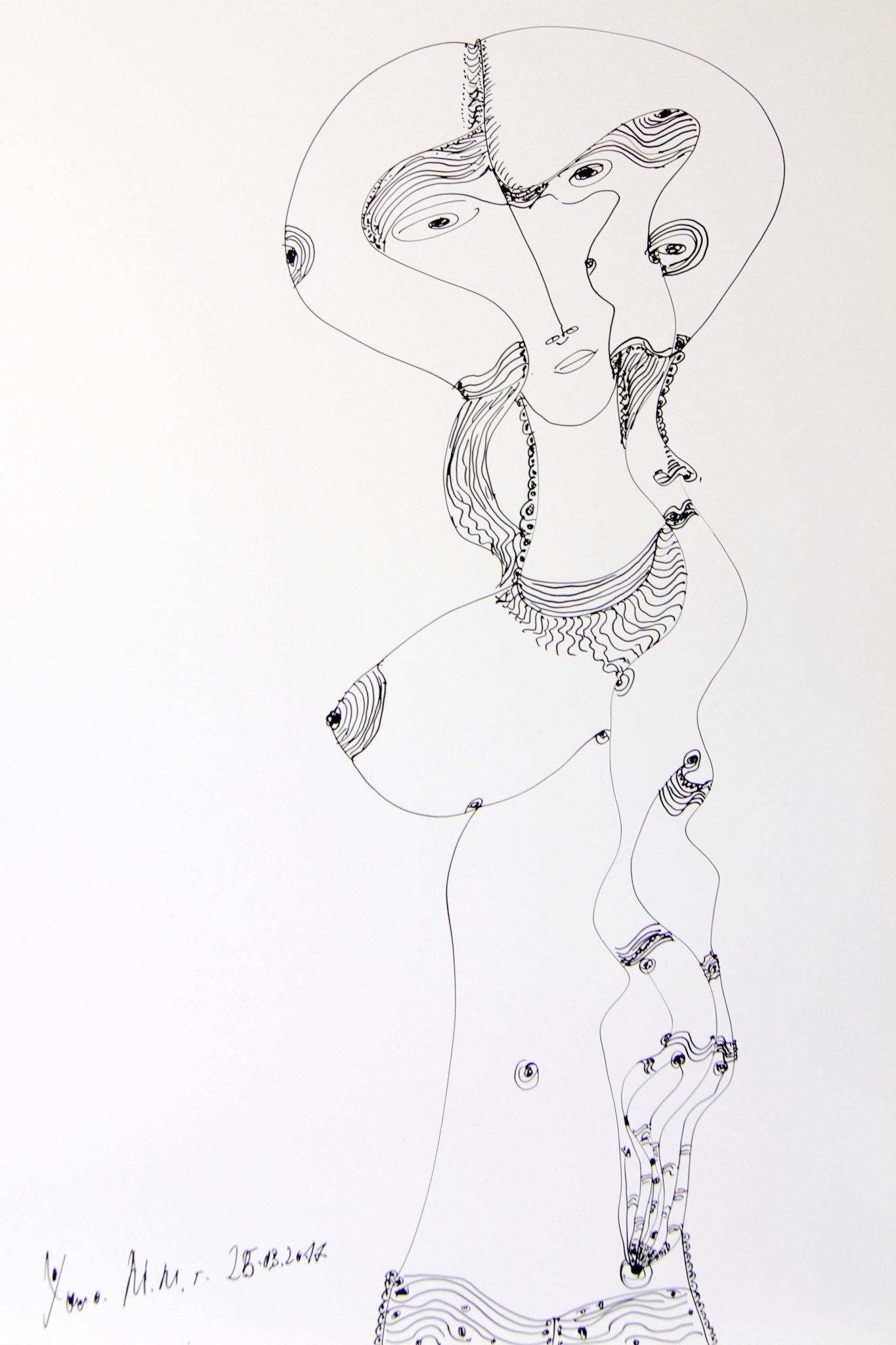 Transfiguration, ink drawing on paper, 80/50cm