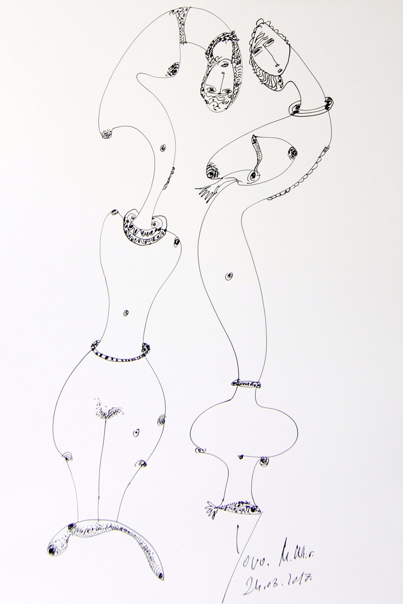 Transfiguration, ink drawing on paper, 80/50cm