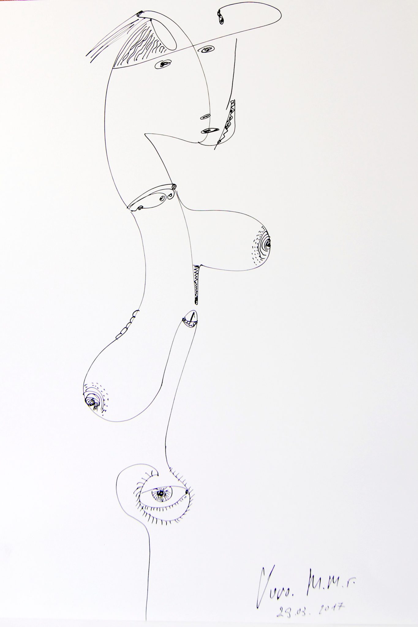 Transfiguration, ink drawing on paper, 80/50cm