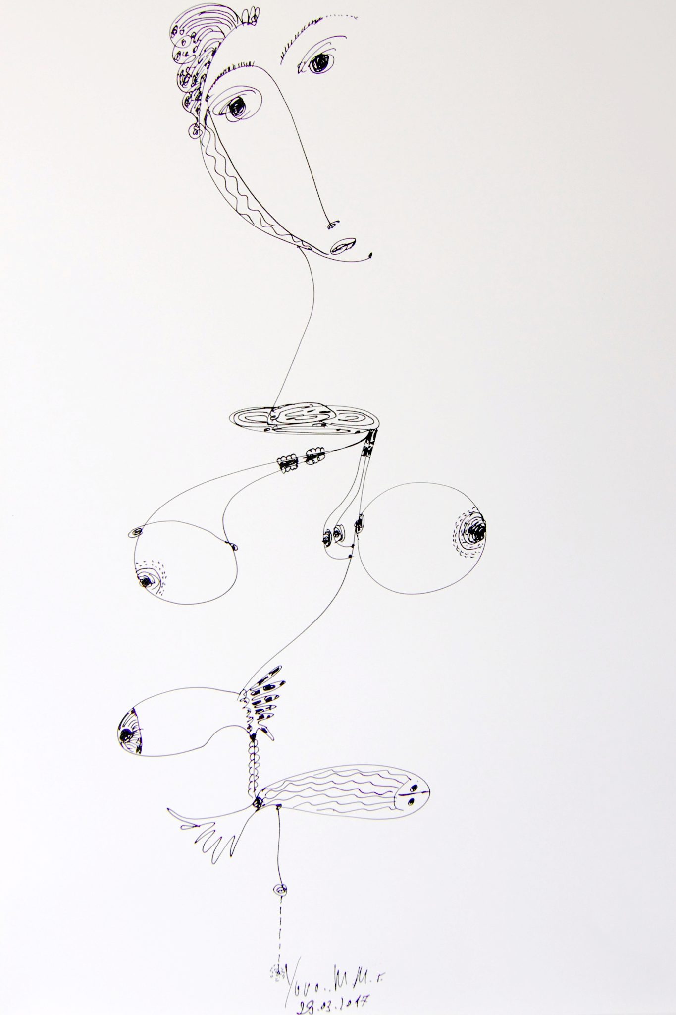 Transfiguration, ink drawing on paper, 80/50cm