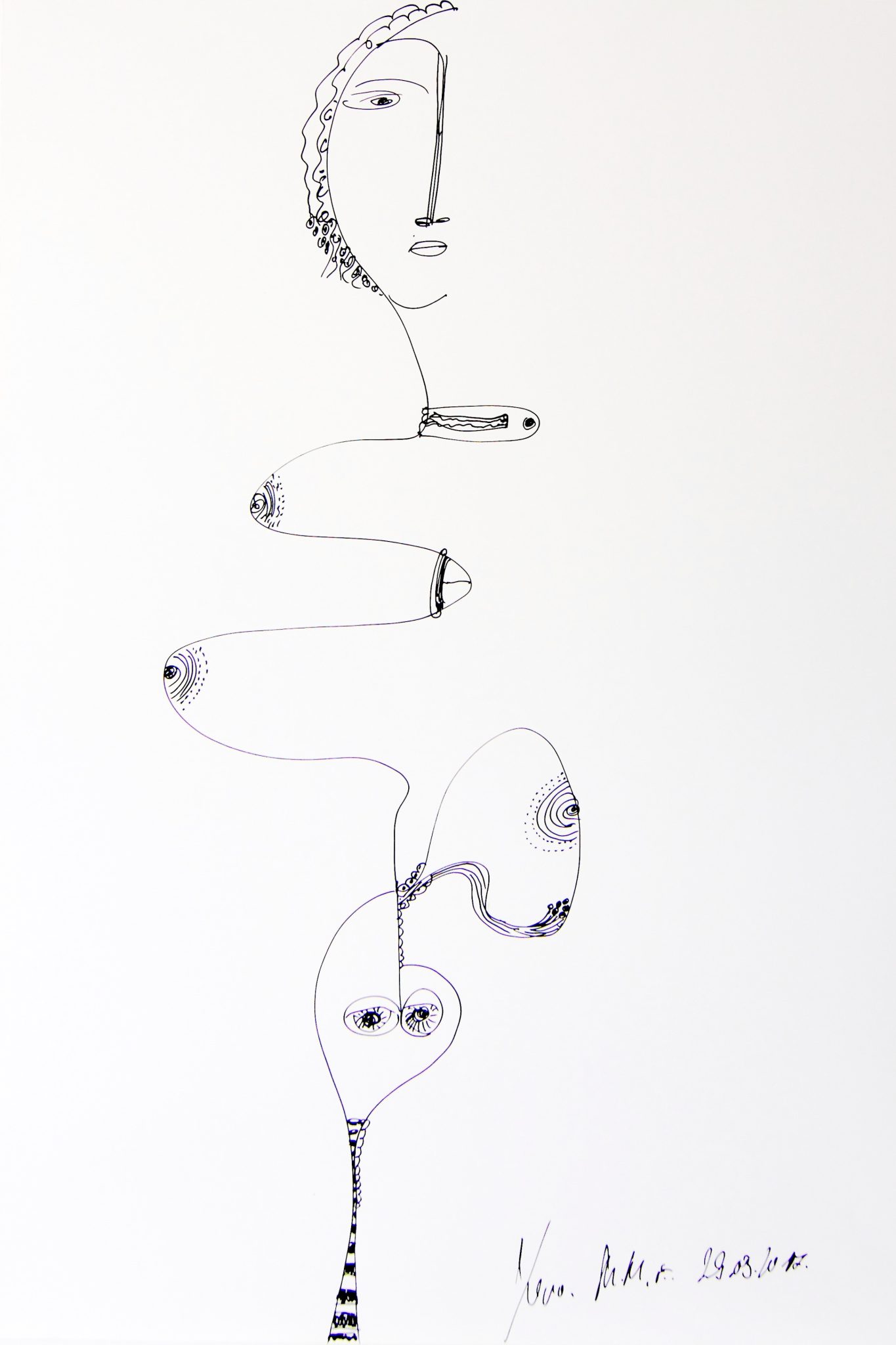 Transfiguration, ink drawing on paper, 80/50cm