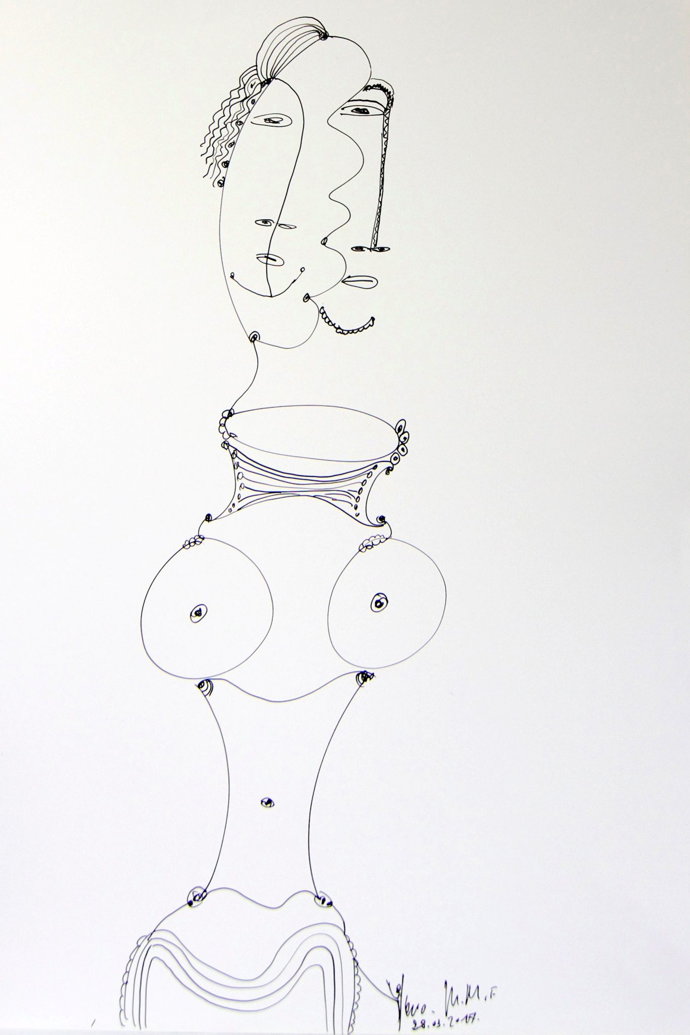 Transfiguration, ink drawing on paper, 80/50cm