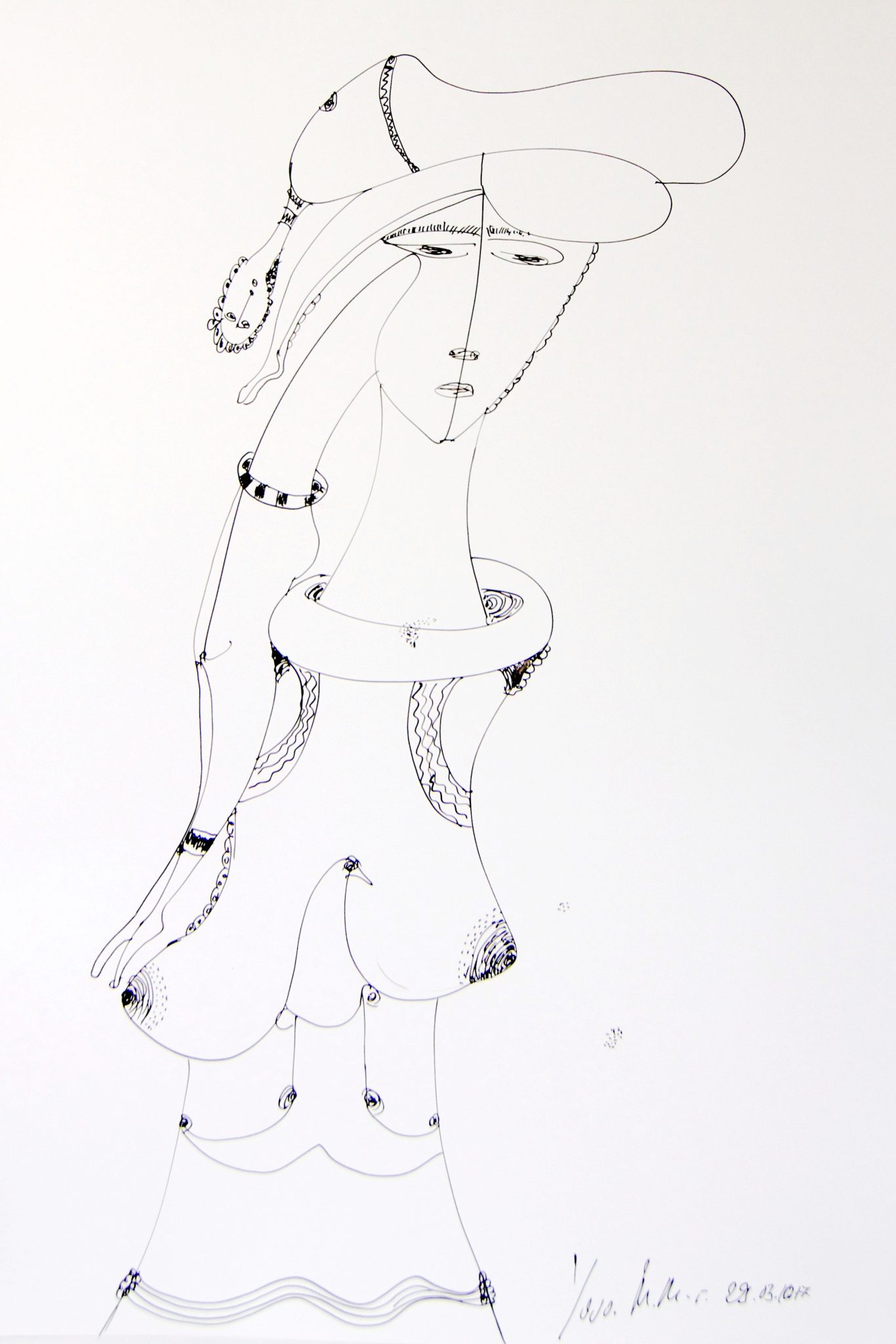 Transfiguration, ink drawing on paper, 80/50cm