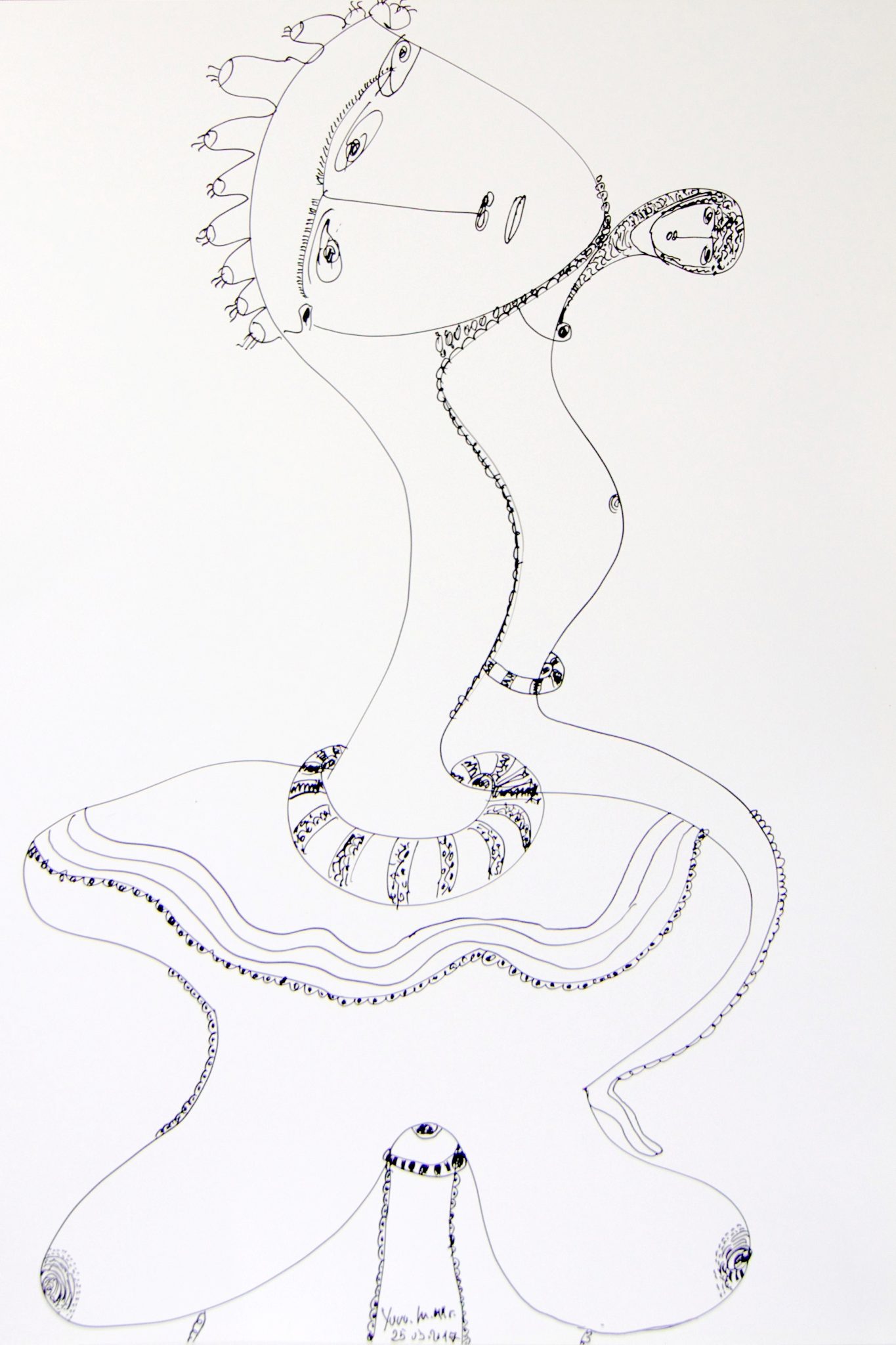 Transfiguration, ink drawing on paper, 80/50cm