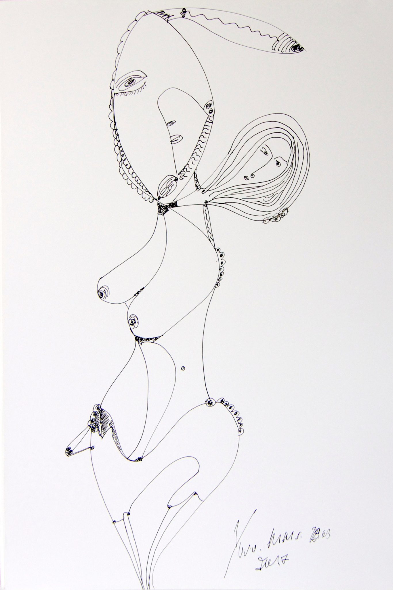 Transfiguration, ink drawing on paper, 80/50cm